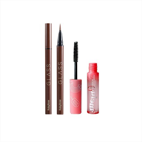 Kit Ruby Rose Gel Sobrancelha Melu+Delineador Dark Brown