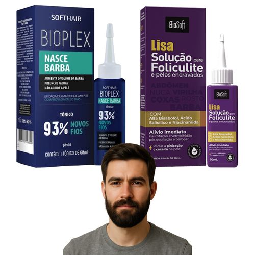 Produto Para Crescer Barba Falhada + Locao Pos Barba Coceira