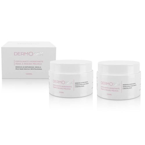 Kit 2X Creme Para Esfoliação Intima Feminina Ação Instantânea Dermosex 120Ml