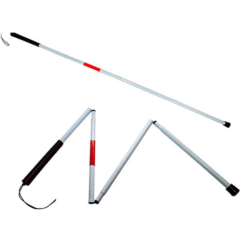 Bengala Alumínio Dobrável Branca Deficiente Visual G 1,38m Bengala Alumínio Dobrável Branca Deficiente Visual G 1,38m