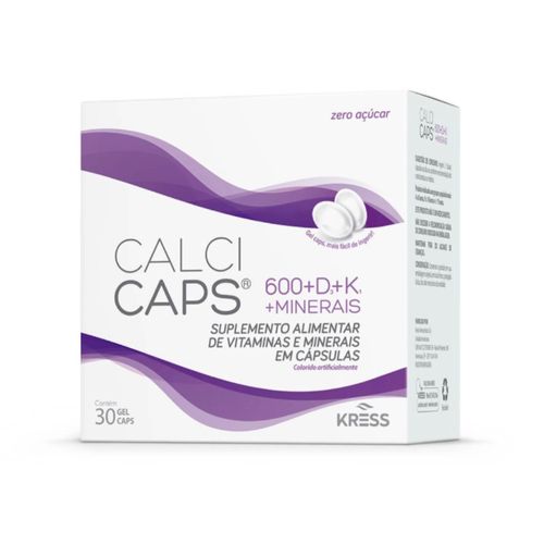Calci Caps 600 + D + K + Minerais Kress 60cps