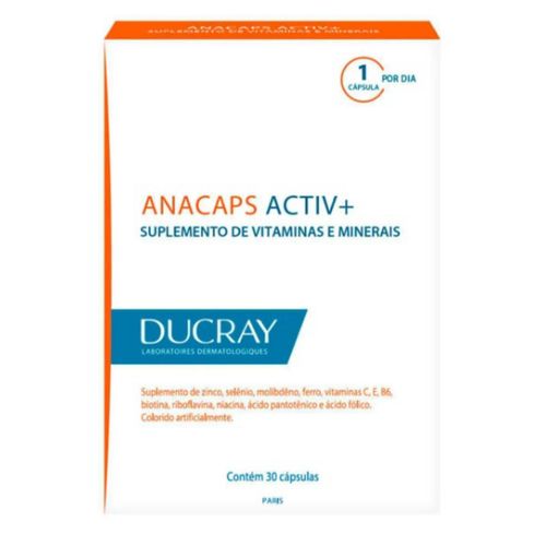 Suplemento Alimentar Cabelos e Unhas Anacaps Activ+ 30cps