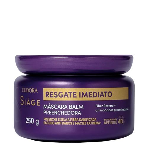 Máscara Capilar Eudora Siàge Resgate Imediato 250g Máscara Capilar Eudora Siàge Resgate Imediato 250 g