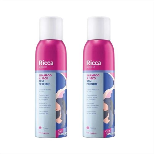 Kit Ricca Shampoo A Seco Sem Perfume 150ml 2 Unidades Kit Ricca Shampoo A Seco Sem Perfume 150ml 2 Unidades