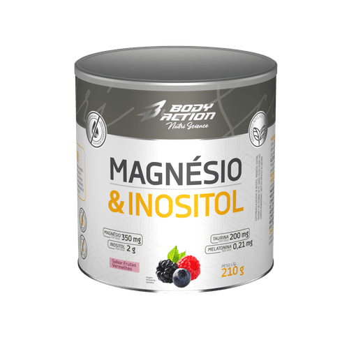 Magnésio E Inositol Taurina Melatonina 210g Bodyaction - Frutas Vermelhas Magnésio E Inositol Taurina Melatonina 210g Bodyaction - Frutas Vermelhas