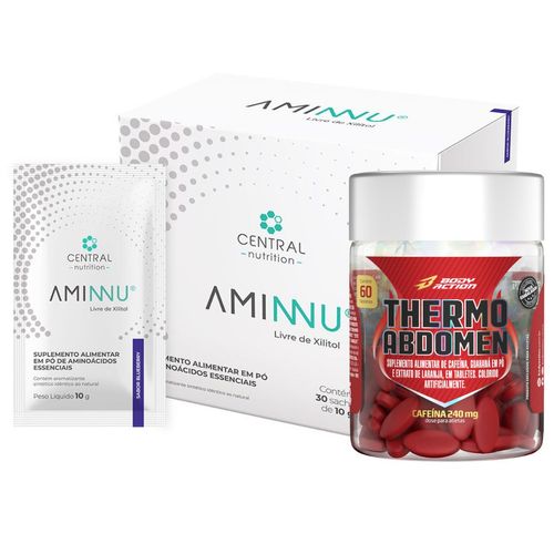 Aminnu Central Blueberry 30 Saches + Thermo Abdomen 60 Caps Blueberry