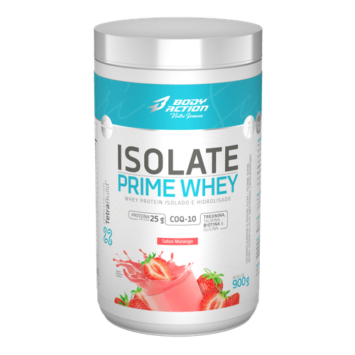 Isolate Prime Whey 900g - Sabor Morango- Body Action Isolate Prime Whey 900g - Sabor Morango- Body Action