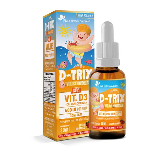 D-trix ( Vitamina D3 Em Gotas Infantil) 30ml - Flora Nativa Sabor Morango D-trix ( Vitamina D3 Em Gotas Infantil) 30ml - Flora Nativa Sabor Morango