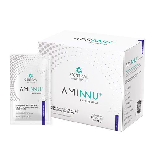 AMINNU® - Sem Xilitol - 10g 30 Sachês - Blueberry AMINNU® - Sem Xilitol - 10g 30 Sachês - Blueberry