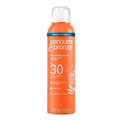 Protetor Solar Corporal Aerossol Cenoura & Bronze FPS30 200ml Protetor Solar Corporal Aerossol Cenoura & Bronze FPS30 200ml