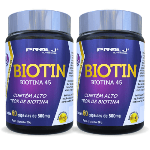 BIOTIN 45 BIOTINA 45mg 60 CÁPSULAS KIT 2