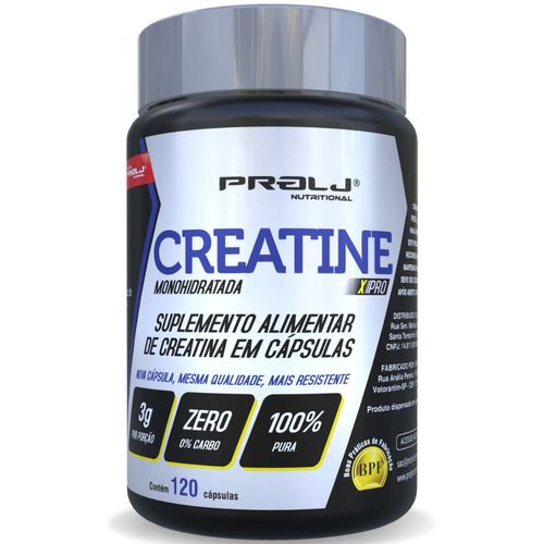 Creatina Monohidratada X-PRO 3000mg 120 cápsulas Prolj Nutritional CREATINE MONOHIDRATADA X-PRO 500MG 120 CÁPS