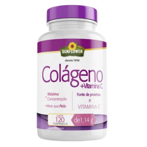 Colágeno Hidrolisado Com Vitamina C - 120 Comp Sunflower Colágeno Hidrolisado Com Vitamina C - 120 Comp Sunflower