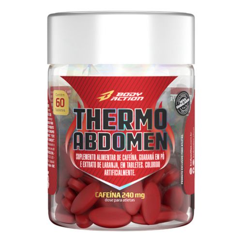 Thermo Abdomen Suplemento Bodyaction Cafeína 240mg Em Pote 60 Comprimidos