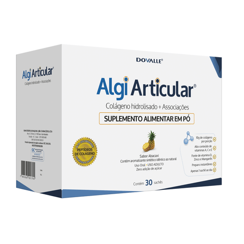 Algi Articular Sachês Sabor Abacaxi – Colágeno + Vitaminas