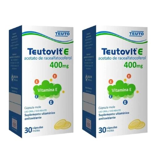 Kit 2 TeutoVit E 400mg Vitamina E Cápsulas Gelatinosas
