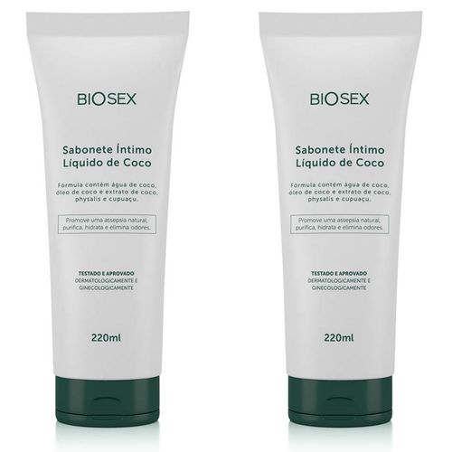 2 Sabonete Líquido Intimo Oleo De Côco Região Intima Biosex 2 Sabonete Líquido Intimo Oleo De Côco Região Intima Biosex