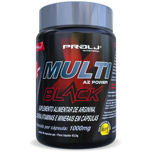 Multi-X Black AZ Power 1000mg 30 Cápsulas Softgel | Com Arginina e Cafeína | Prolj Nutritional MULTI X BLACK AZ POWER 1000mg 30 CÁPSULAS SOFTGEL