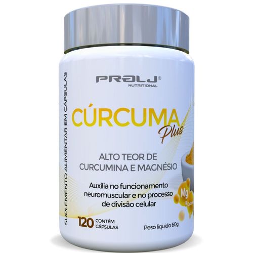 Cúrcuma Mag Plus Curcuma com Magnésio 120 cápsulas Prolj Nutritional CURCUMA COM MAGNÉSIO 120 CAPSULAS Cúrcuma Mag Plus Curcuma com Magnésio 120 cápsulas Prolj Nutritional CURCUMA COM MAGNÉSIO 120 CAPSULAS