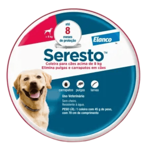 Seresto Coleira Antipulgas e Carrapatos Acima 8 Kg Sim Seresto Coleira Antipulgas e Carrapatos Acima 8 Kg Sim