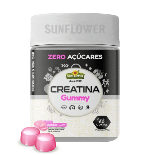 Kit Energia & Sono Creatina Bubblegum + Melatonina Frutas Vermelhas Sunflower (60 Gomas Cada)