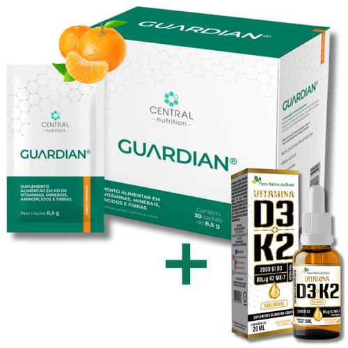 KIT GUARDIAN® - 8,5g 30 Sachês - Sabor Tangerina + Vitamina D+K2 KIT GUARDIAN® - 8,5g 30 Sachês - Sabor Tangerina + Vitamina D+K2
