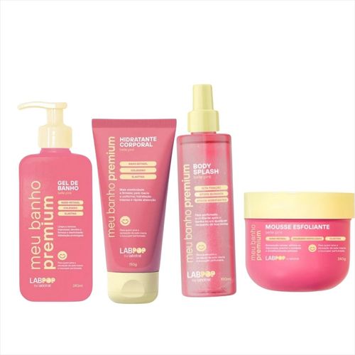 Kit Labotrat Banho Premium Belle Pink Gel Banho+Hidr+Esfo+Splash Kit Labotrat Banho Premium Belle Pink Gel Banho+Hidr+Esfo+Splash