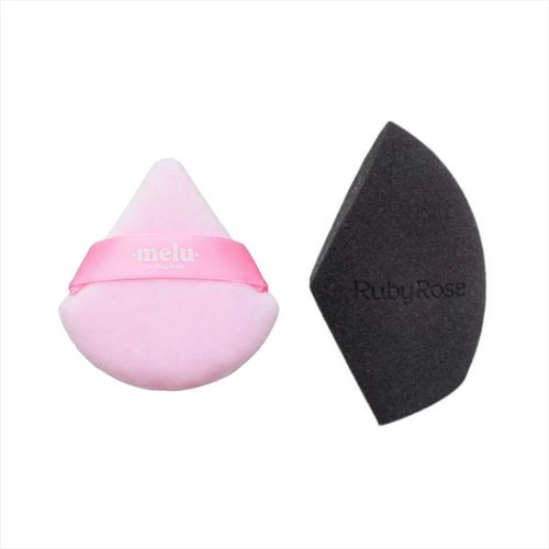 Kit Ruby Rose Esponja de Maquiagem Fluffy Puff+Esponja Midnigt Kit Ruby Rose Esponja de Maquiagem Fluffy Puff+Esponja Midnigt