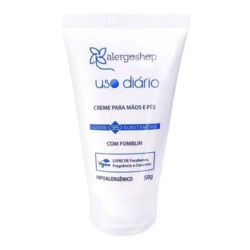 Creme Para as Mãos e Pés Hipoalergênico Uso Diário Alergoshop 50g