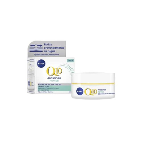 Nivea Q10 Power Creme Facial Dia Pele Mista a Oleosa FPS30 - 50g Nivea Q10 Power Creme Facial Dia Pele Mista a Oleosa FPS30 - 50g