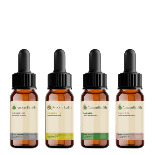 Kit de Óleos Vegetais Puro Natural – Gergelim, Camomila, Patauá e Pracaxi – 20 ml cada Kit de Óleos Vegetais Puro Natural – Gergelim, Camomila, Patauá e Pracaxi – 20 ml cada