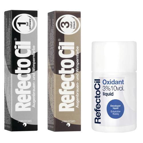 Kit Refectocil Tintura Sobrancelha Preto 1.0 + Castanho Natural 3.0 + Oxidante 100ml Kit Refectocil Tintura Sobrancelha Preto 1.0 + Castanho Natural 3.0 + Oxidante 100ml