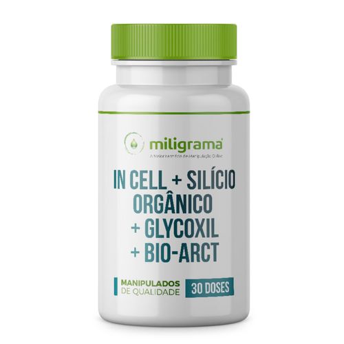 In Cell + Silicio Orgânico + Glycoxil + Bio-Arct com Selo de Autenticidade 30 Doses In Cell + Silicio Orgânico + Glycoxil + Bio-Arct 30 Doses 90 Cápsulas 50g