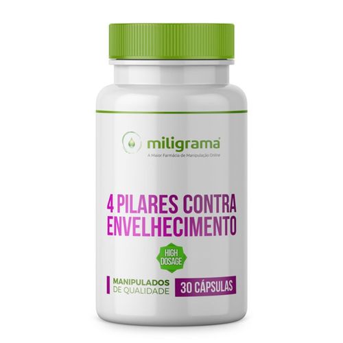 Os 4 Pilares Contra o Envelhecimento High Dosage com Selo de Autenticidade 30 Doses Os 4 Pilares Contra o Envelhecimento High Dosage 30 Doses