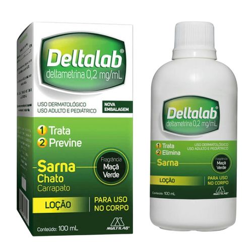 Deltalab Loção Para Sarna 100mL Deltametrina Uso Adulto e Infantil