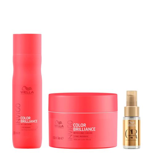 Kit Wella Professionals Invigo Color Brilliance - Shampoo 250ml + Máscara 150ml + Óleo Capilar 30ml Kit Kit Wella Professionals Invigo Color Brilliance - Shampoo 250ml + Máscara 150ml + Óleo Capilar 30ml Kit