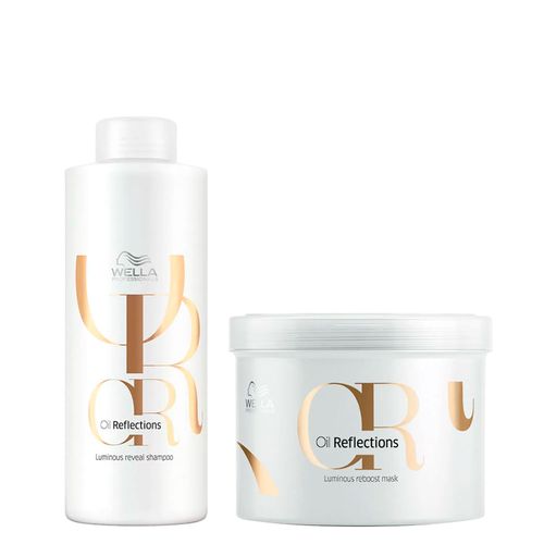 Kit Wella Oil Reflections - Shampoo 1000ml + Máscara 500ml Kit Kit Wella Oil Reflections - Shampoo 1000ml + Máscara 500ml Kit