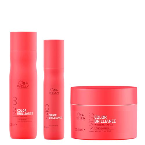 Kit Wella Professionals Invigo Color Brilliance - Shampoo 250ml + Máscara 150ml + Leave-In 150ml Kit