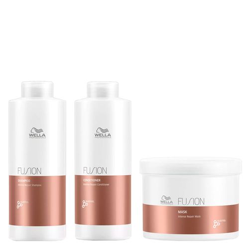 Kit Wella Professionals Fusion - Shampoo 1000ml + Condicionador 1000ml + Máscara 500ml Kit Kit Wella Professionals Fusion - Shampoo 1000ml + Condicionador 1000ml + Máscara 500ml Kit