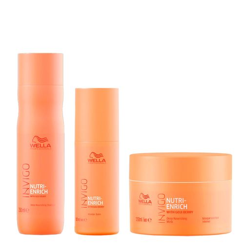 Kit Wella Professionals Invigo Nutri Enrich - Shampoo 250ml + Máscara 150ml + Leave-In 150ml Kit