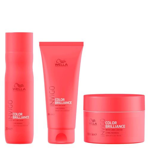 Kit Wella Professionals Invigo Color Brilliance - Shampoo 250ml + Condicionador 200ml + Máscara 150ml Kit Kit Wella Professionals Invigo Color Brilliance - Shampoo 250ml + Condicionador 200ml + Máscara 150ml Kit