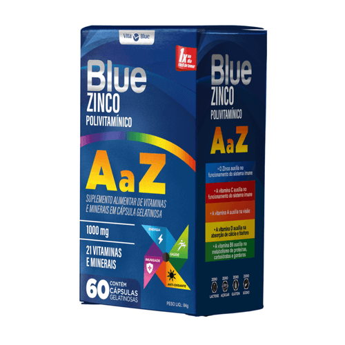 Blue Zinco Polivitamínico A-Z C/60 Cápsulas - Vita Blue