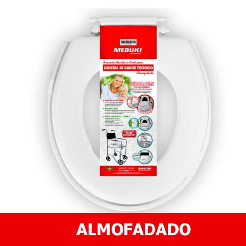 Assento Sanitário Almofadado Para Cadeira de Banho Fechado Mebuki Único