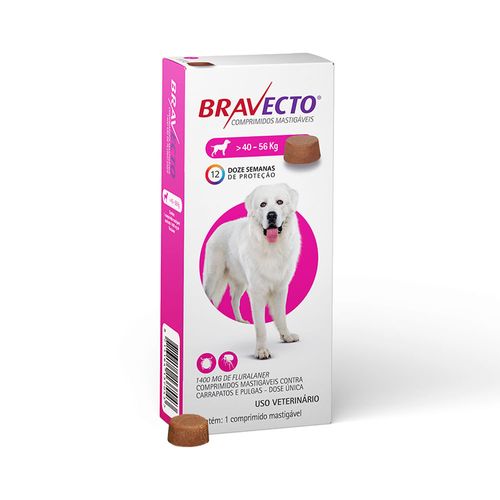 Bravecto para Cães de 40 a 56kg - 1400mg Não Bravecto para Cães de 40 a 56kg - 1400mg Não
