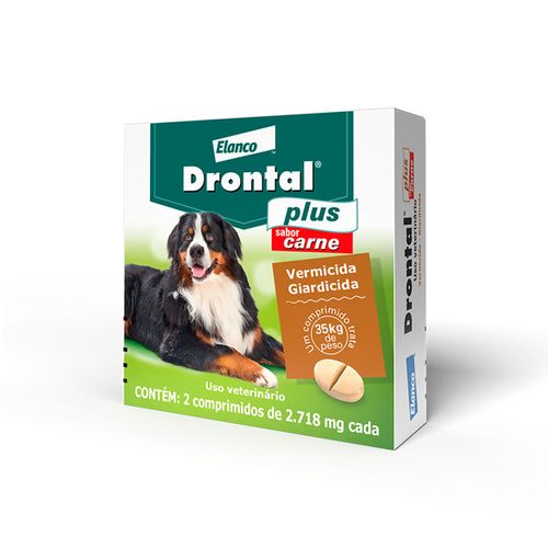 Drontal Plus para Cães com mais de 35kg - caixa com 2 comprimidos Sim Drontal Plus para Cães com mais de 35kg - caixa com 2 comprimidos Sim