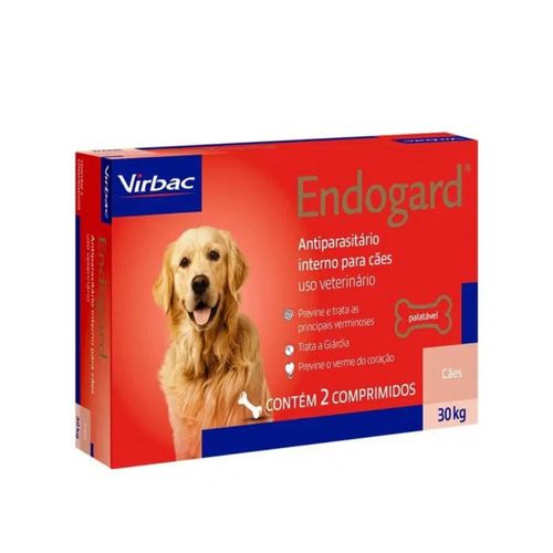 ENDOGARD - para cães até 30kg- cx c/2 compr. único ENDOGARD - para cães até 30kg- cx c/2 compr. único