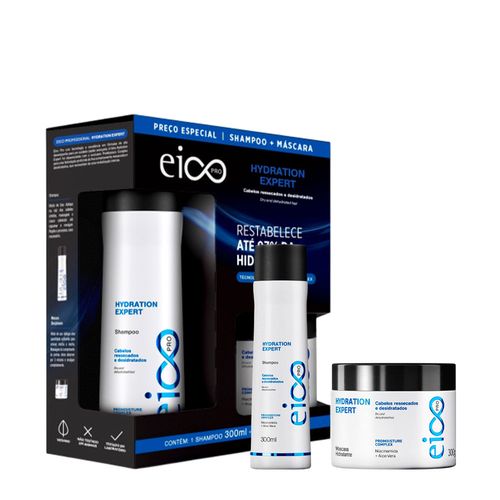 Kit Eico Pro Hydration Expert - Shampoo 300ml + Máscara 300g Kit