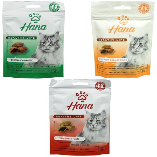 SNACK HANA PARA GATOS KIT ÔMEGA COMPLEX VITAGUARD CATS E HAIRBALL CONTROL 60G SNACK HANA PARA GATOS KIT ÔMEGA COMPLEX VITAGUARD CATS E HAIRBALL CONTROL 60G