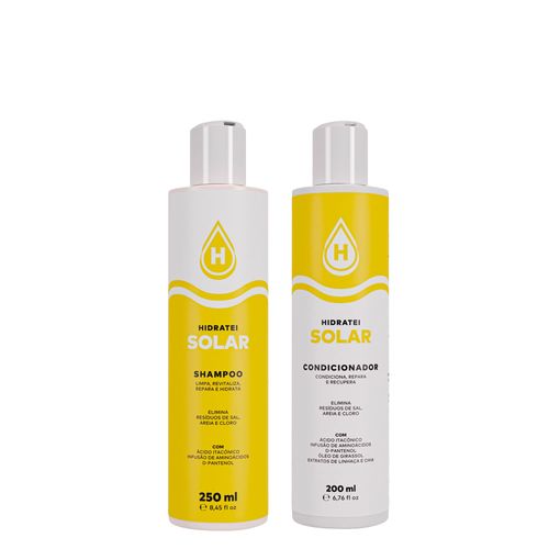Kit Hidratei Solar Shampoo 250ml + Condicionador 200ml Kit Kit Hidratei Solar Shampoo 250ml + Condicionador 200ml Kit