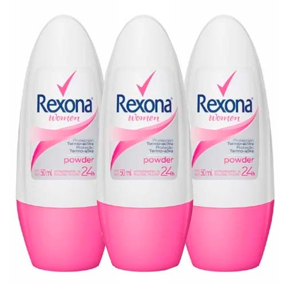 Desodorante Rexona Roll On Powder Dry Feminino 50ml - Drogarias Pacheco